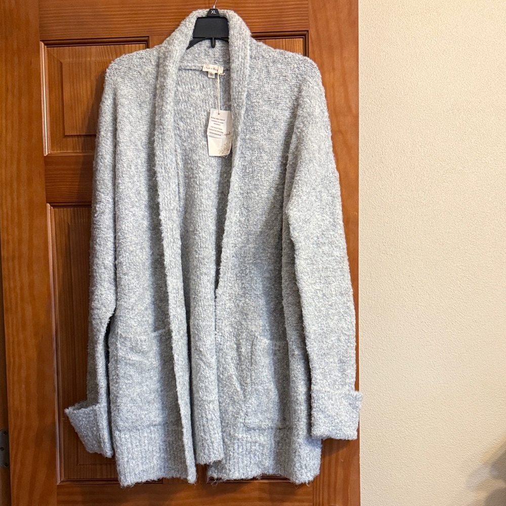 Cozy Gray Open-Front Cardigan brand new size large
